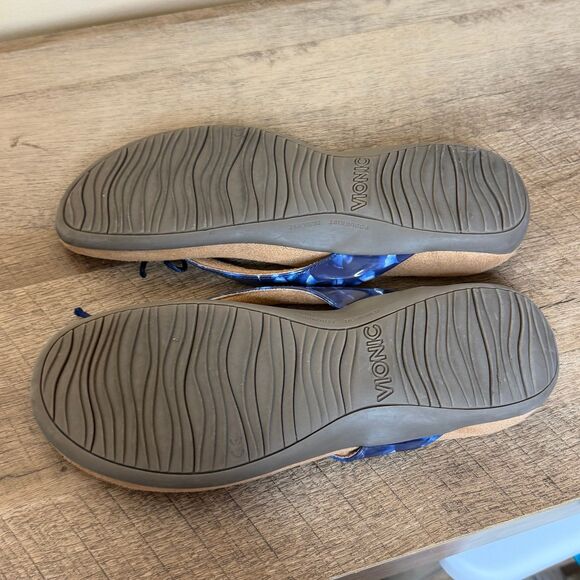 Vionic Women's Bella Navy Poppy Print Sandals women’s size 9 shoes - Picture 5 of 6
